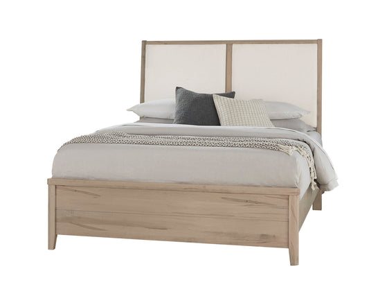 Woodbridge - California King Upholstered Bed with White Fabric - Shadow Grey