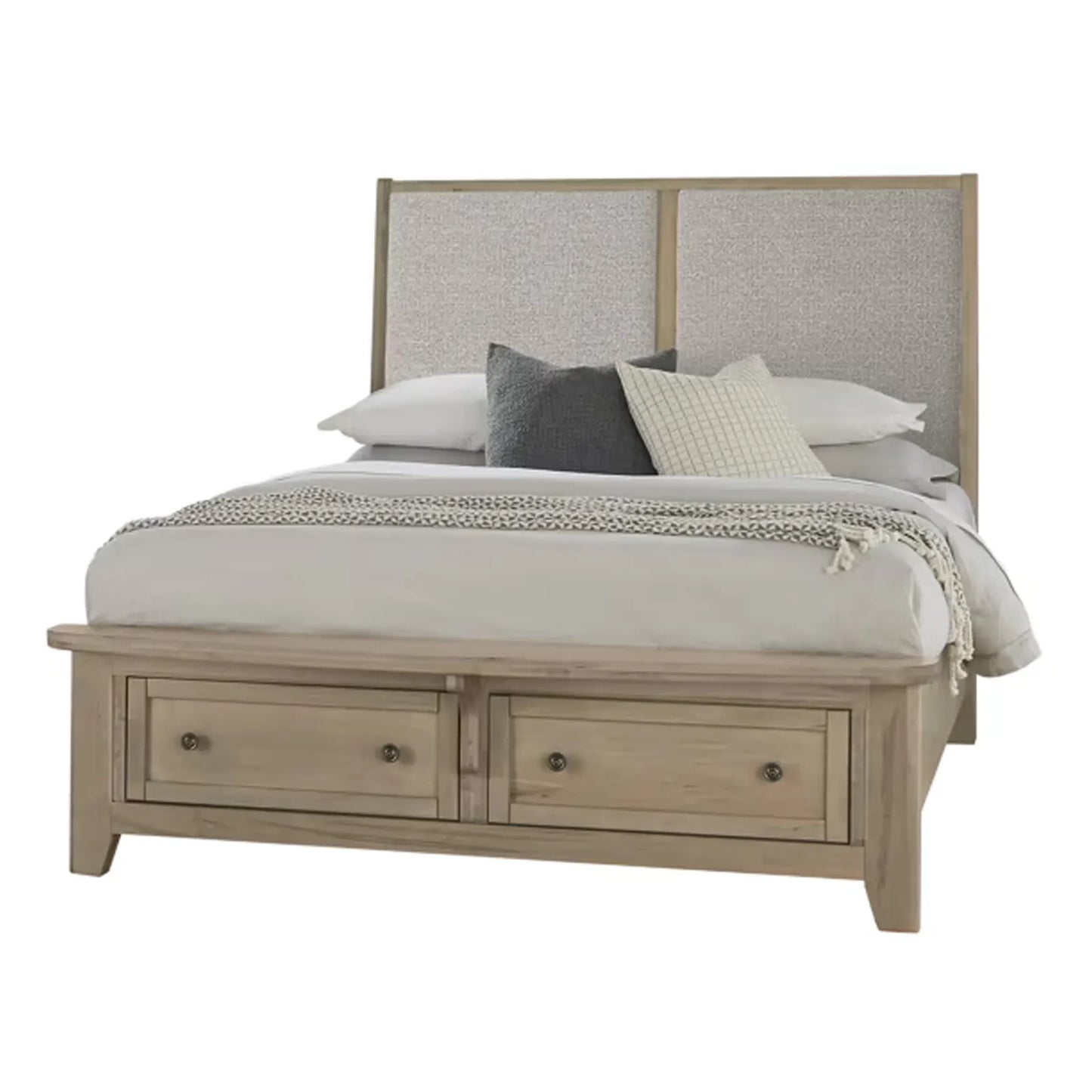 Woodbridge - King Storage Upholstered Bed With Grey Fabric - Shadow Grey