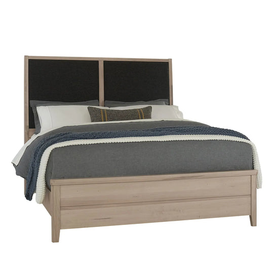 Woodbridge - King Upholstered Bed With Black Fabric - Clear Maple