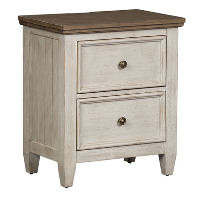 Heartland - 2 Drawer Night Stand With Charging Station - White