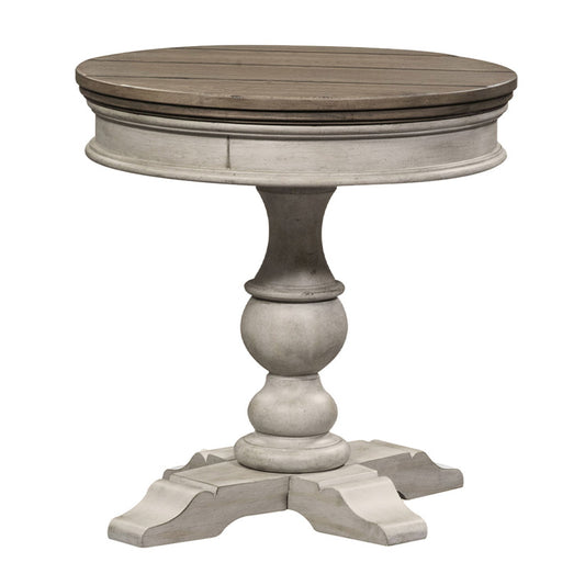 Heartland - Round Pedestal Chair Side Table - White