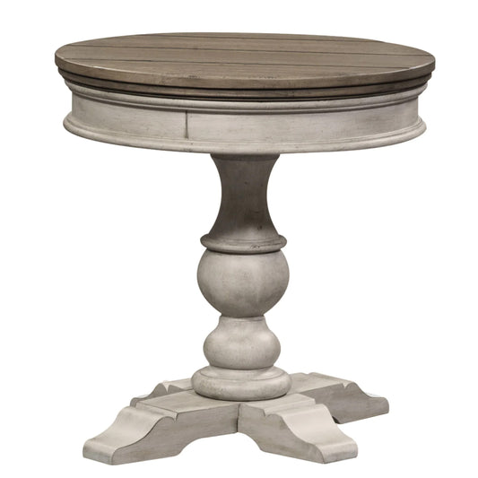 Heartland - Round Pedestal Chair Side Table - White