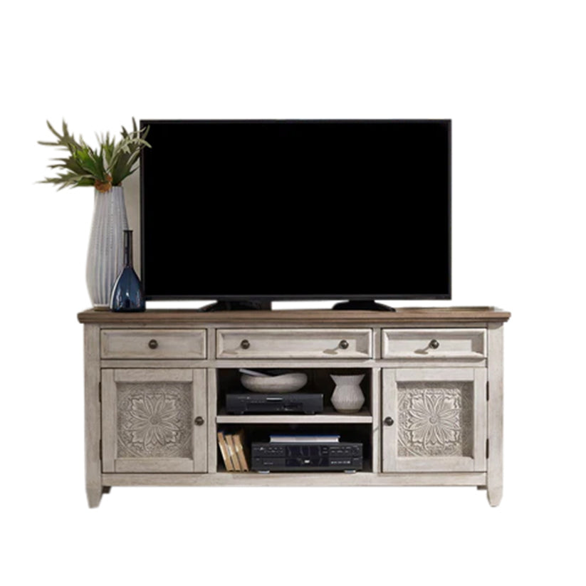 Heartland - 66" Tile TV Console - White