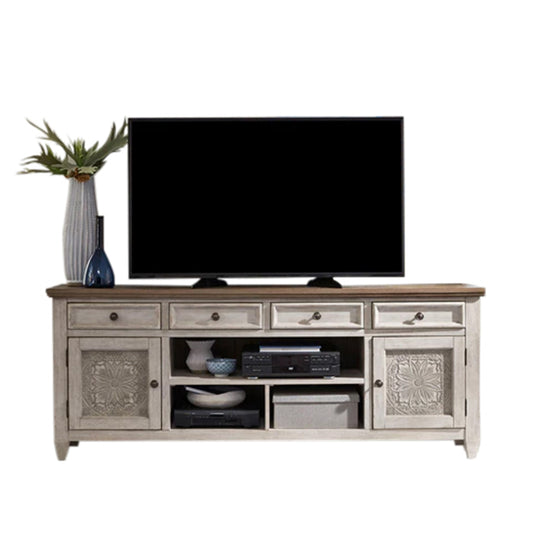 Heartland - 76" Tile TV Console - White