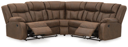 Trail Boys - Walnut - 2-Piece Reclining Sectional With Raf Reclining Loveseat