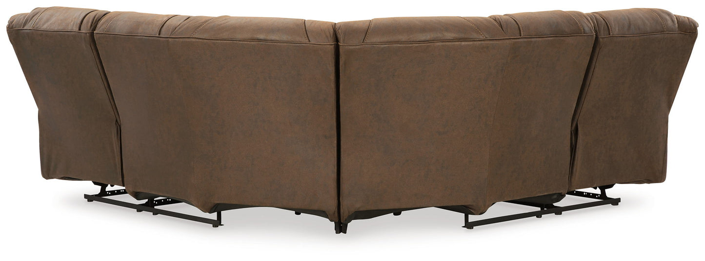 Trail Boys - Walnut - 2-Piece Reclining Sectional With Raf Reclining Loveseat