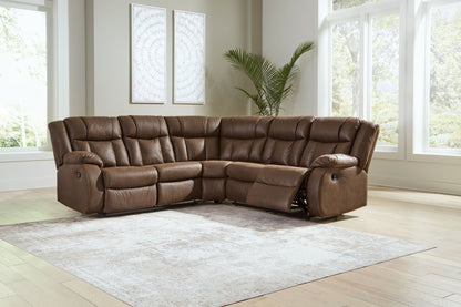 Trail Boys - Walnut - 2-Piece Reclining Sectional With Raf Reclining Loveseat