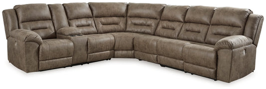 Ravenel - Fossil - 4-Piece Power Reclining Sectional With Laf Power Reclining Loveseat With Console