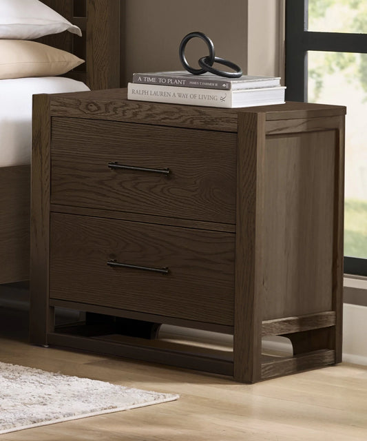 Lodge & Loft - 2 Drawer Nightstand - Dark Oak