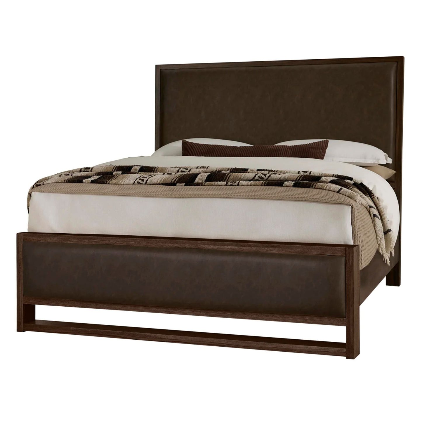 Lodge & Loft - King Upholstered Bed - Dark Oak / Sedona Brown