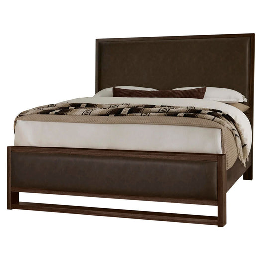 Lodge & Loft - California King Upholstered Bed - Dark Oak / Sedona Brown