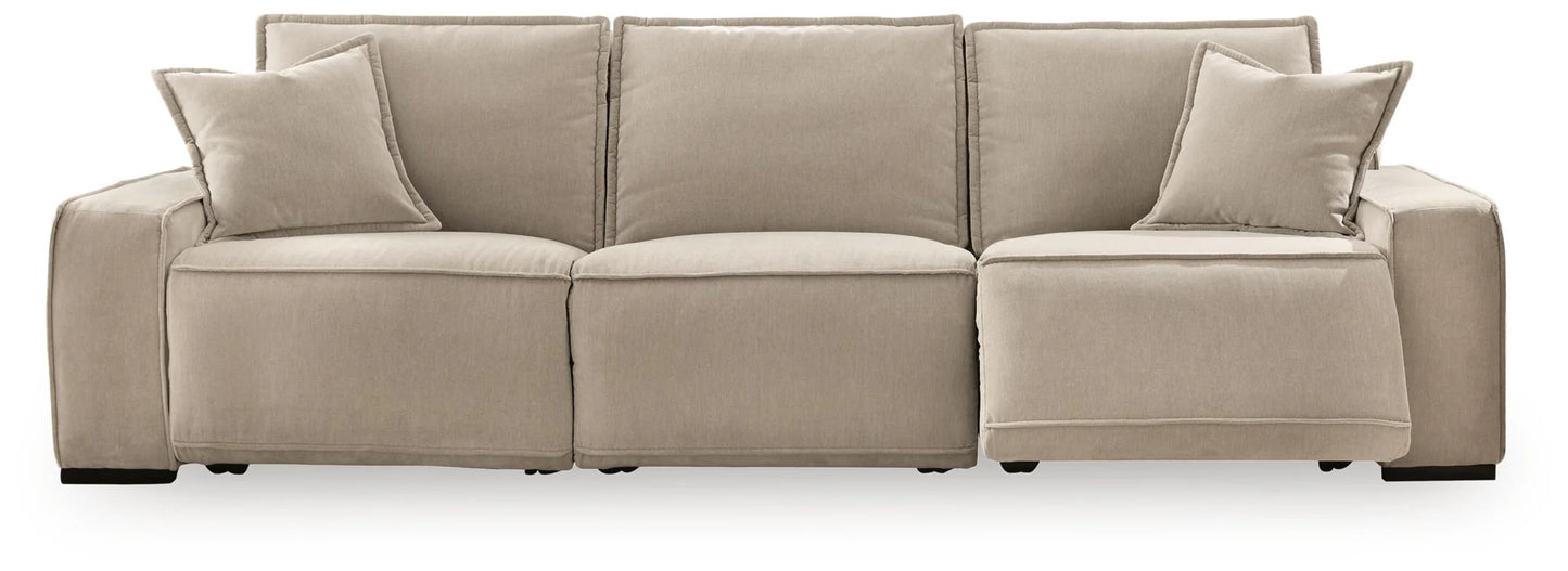 Carceri - 3-Piece Power Sectional Reclining Sofa With Armless Power Recliner - Cashmere