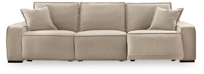 Carceri - 3-Piece Power Sectional Reclining Sofa With Armless Power Recliner - Cashmere