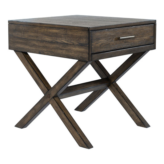 Lennox - Drawer End Table - Dark Brown