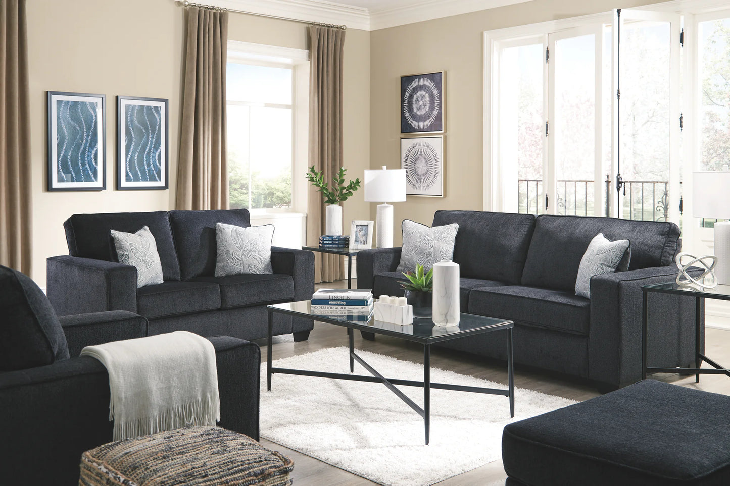 Altari - Slate - 4 Pc. - Sofa, Loveseat, Chair, Ottoman
