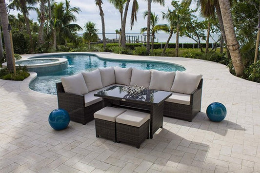 Pelican Reef “Spectrum” Outdoor Sectional with Dining Set