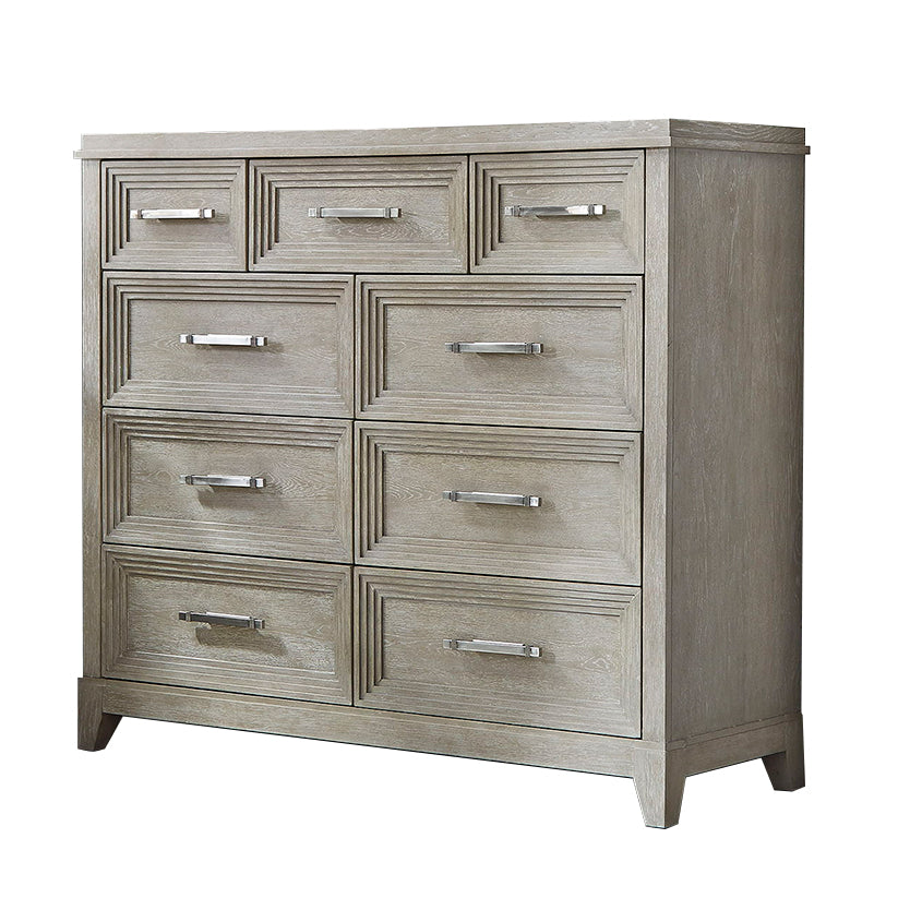 Belmar - 9 Drawer Bureau Dresser - Washed Taupe