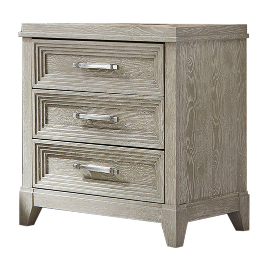 Belmar - 3 Drawer Night Stand - Washed Taupe