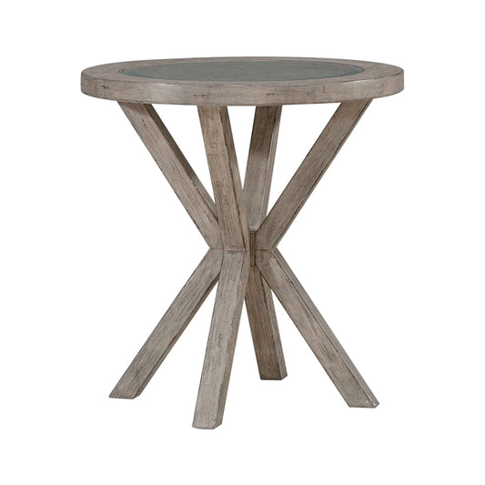 Skyview Lodge - Round Chairside Table - Light Brown