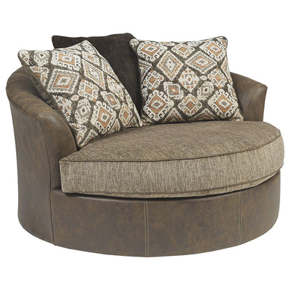 Abalone - Chocolate - Oversized Swivel Accent Chair