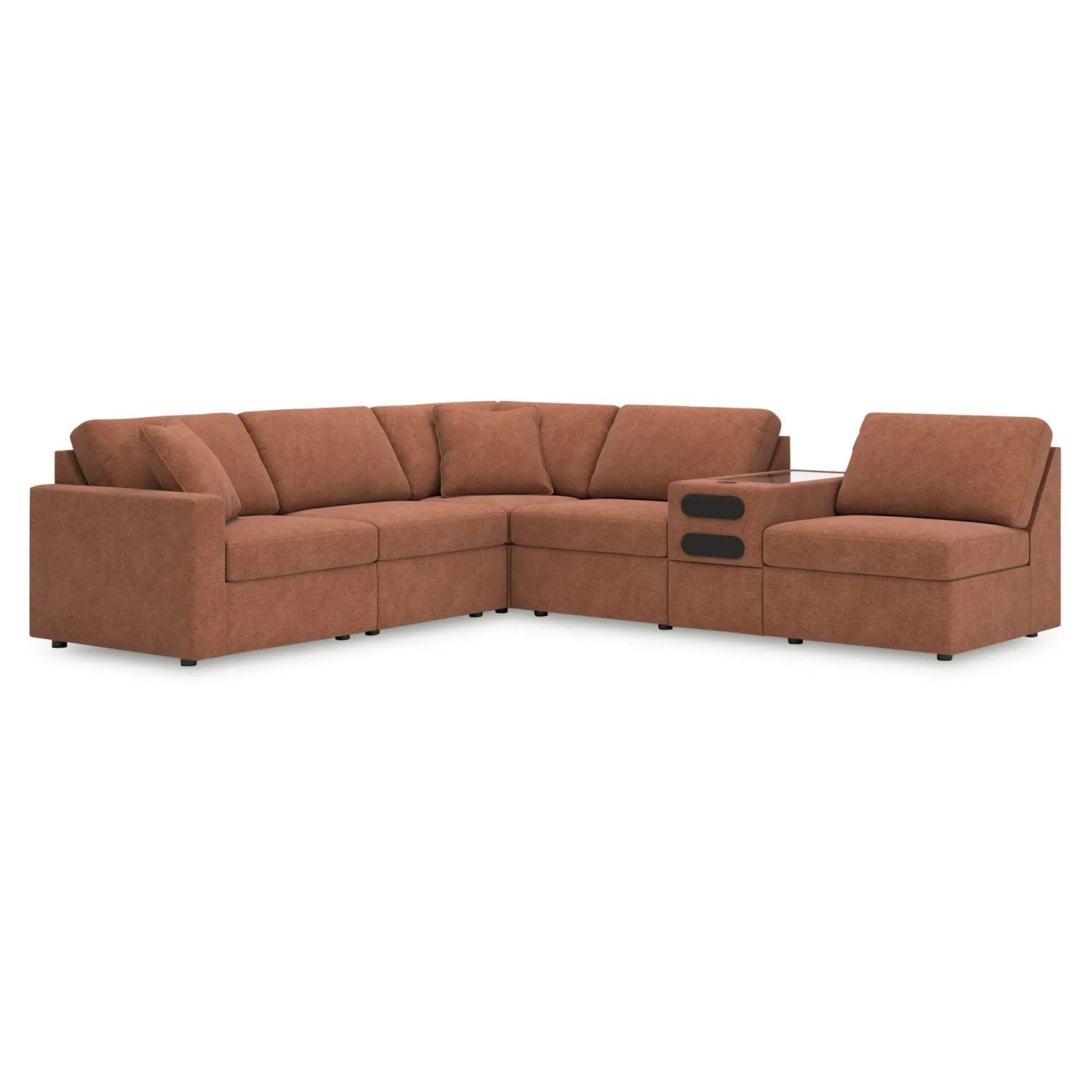 Modmax - Spice - 6-Piece Sectional With Audio System Console And 3 Armless Chairs