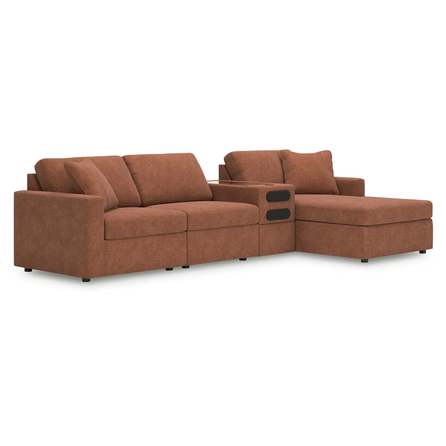 Modmax - Spice - 4-Piece Sectional With Raf Corner Chaise And Audio System Console