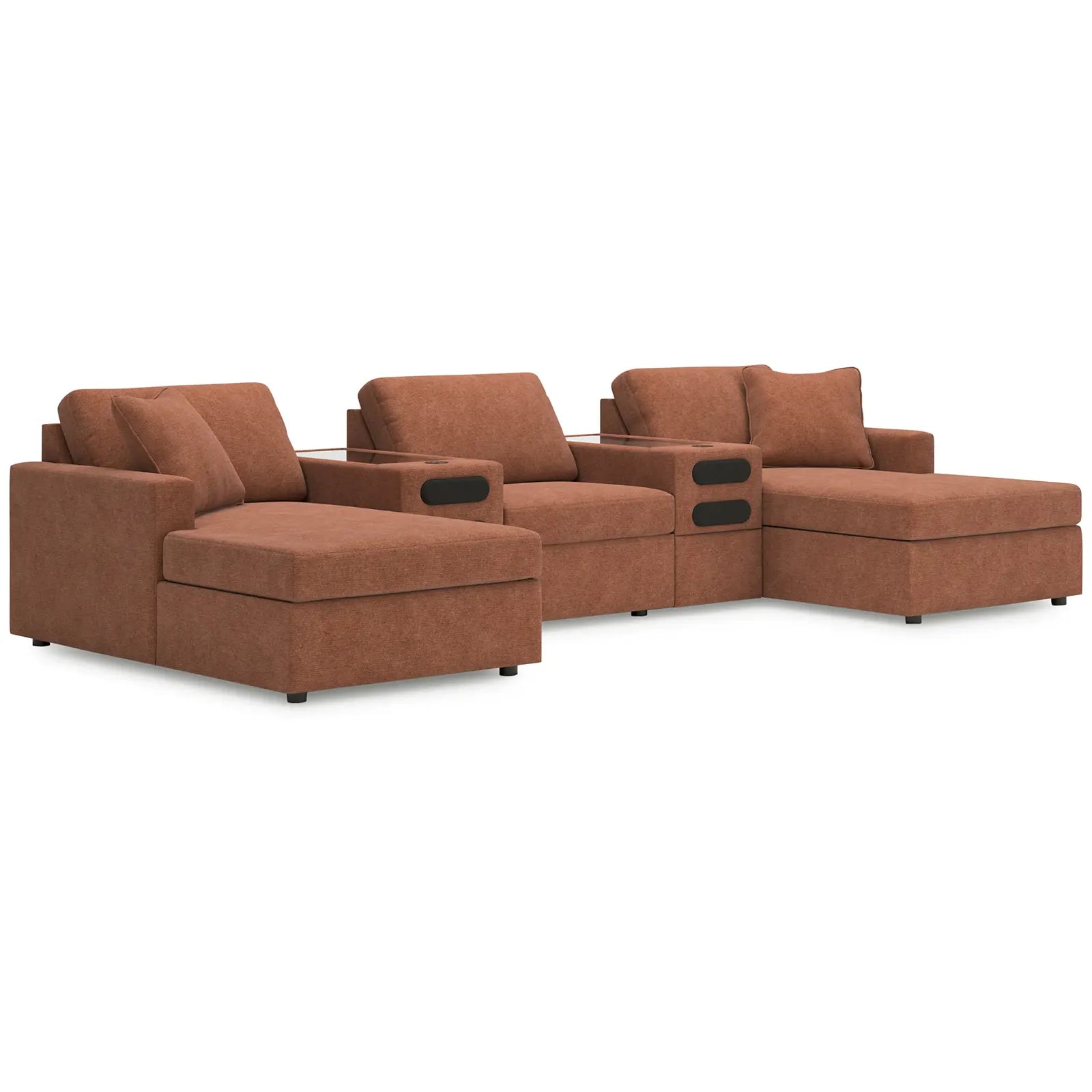 Modmax - Spice - 5-Piece Double Chaise Sectional With Audio System Consoles