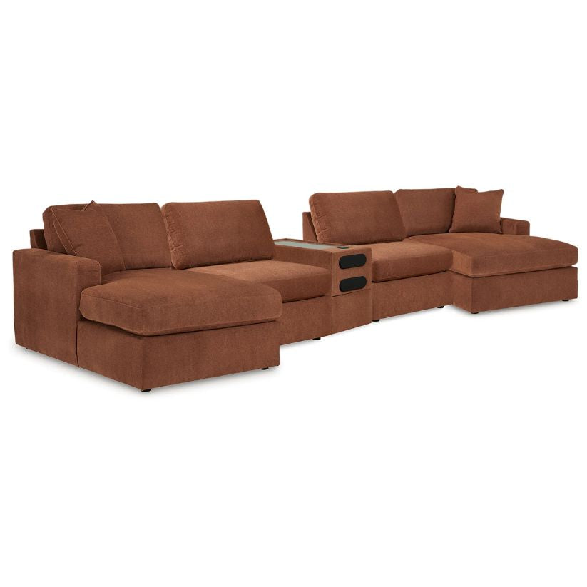 Modmax - Spice - 5 Piece Double Chaise Sectional With Audio Console