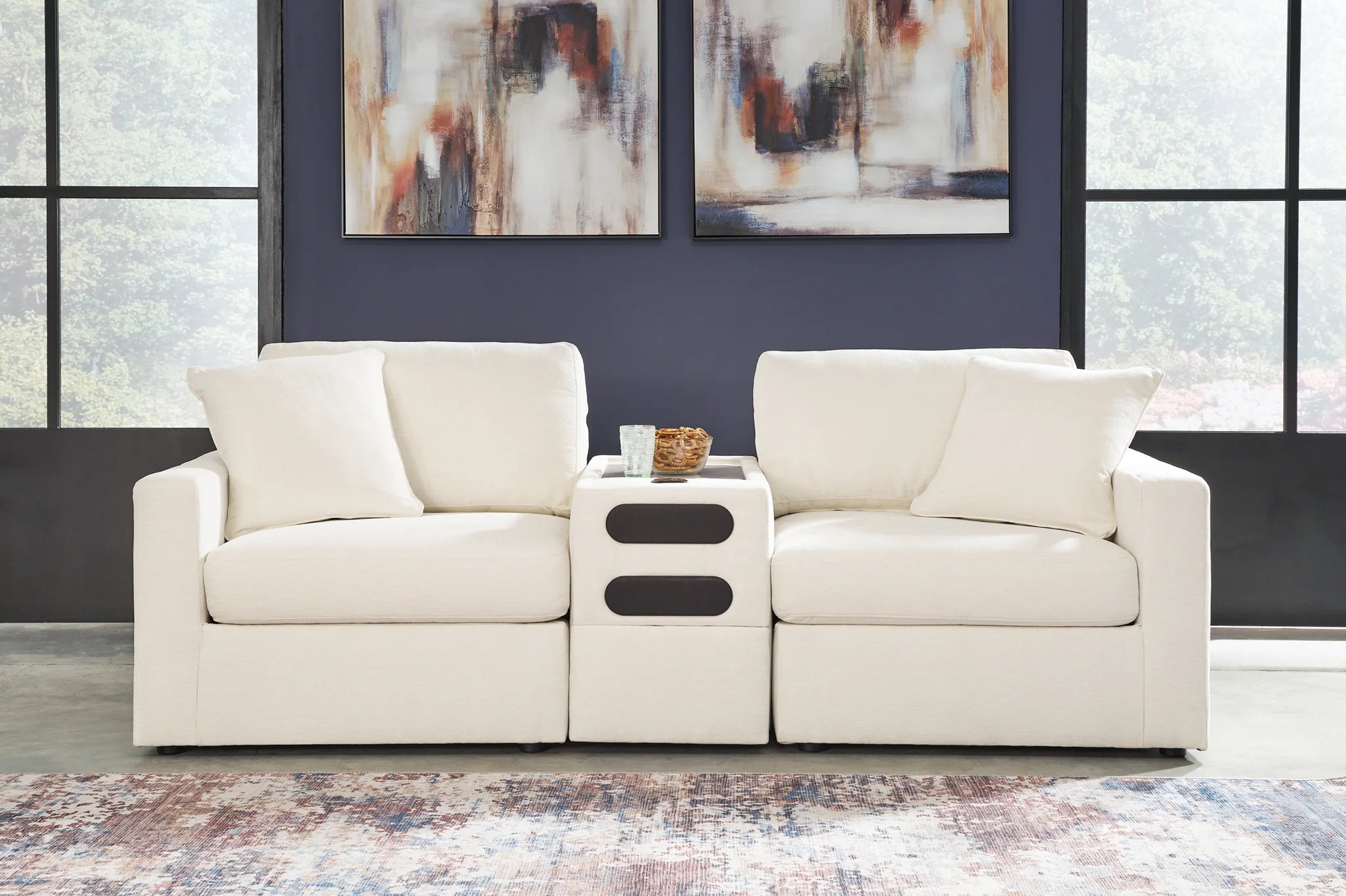 Modmax - Oyster - 3-Piece Sectional With Audio System Console 1