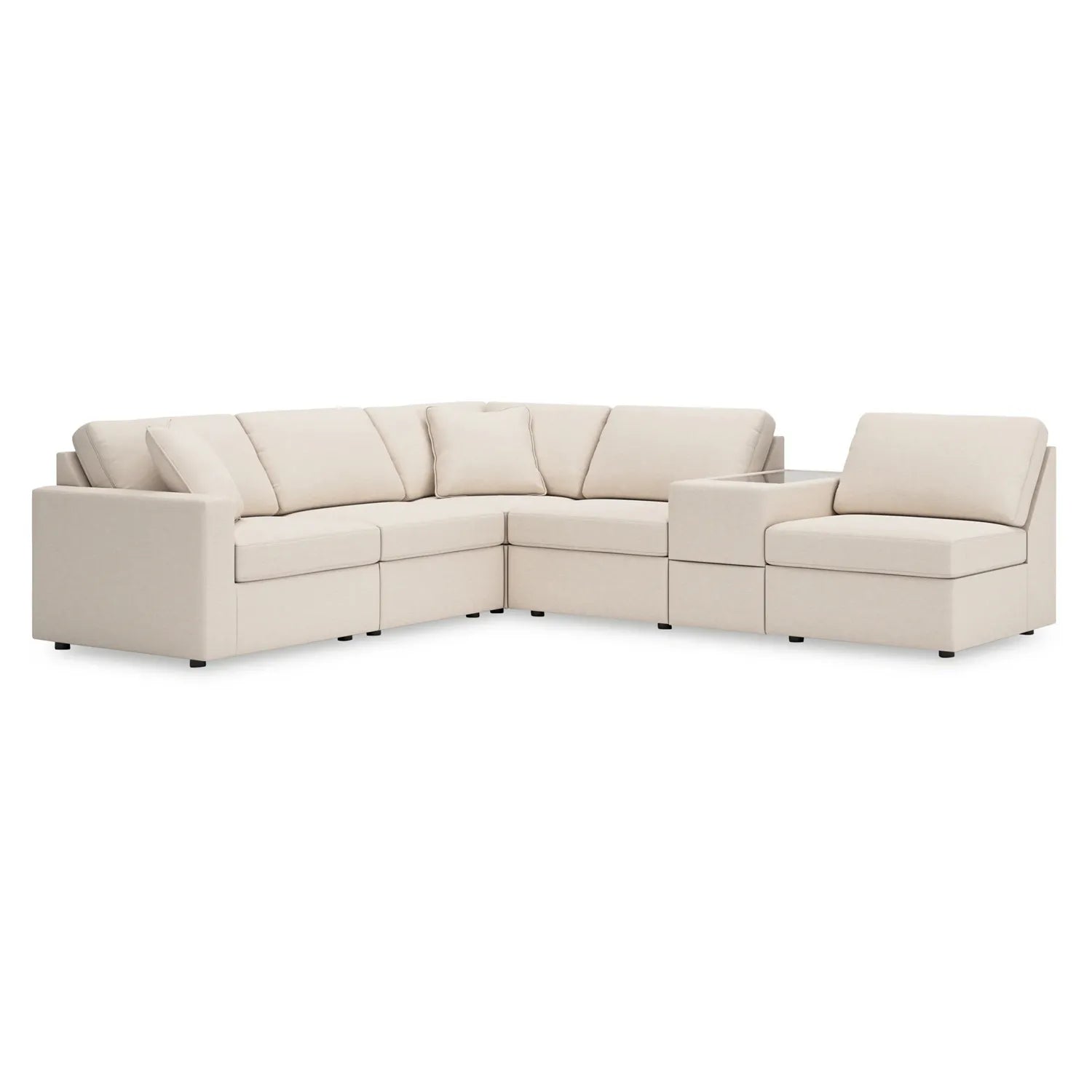 Modmax - Oyster - 6-Piece Sectional With Storage Console And 3 Armless Chairs