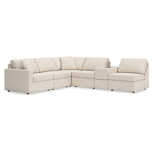 Modmax - Oyster - 6-Piece Sectional With Storage Console And 3 Armless Chairs