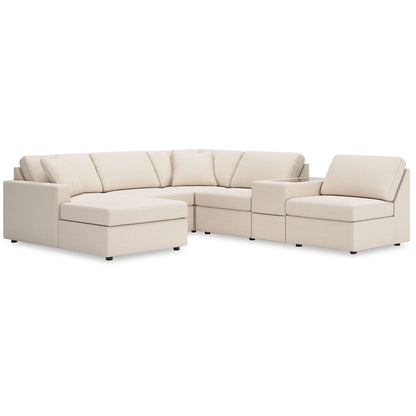 Modmax - Oyster - 6-Piece Sectional With Laf Corner Chaise And Storage Console