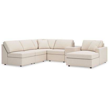 Modmax - Oyster - 6-Piece Sectional With Raf Corner Chaise And Storage Console