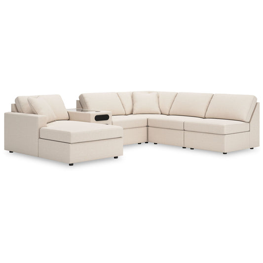 Modmax - Oyster - 6-Piece Sectional With Laf Corner Chaise And Audio Console