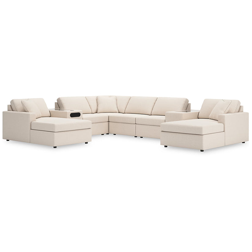 Modmax - Oyster - 8-Piece Double Chaise Sectional With Audio And Storage Consoles