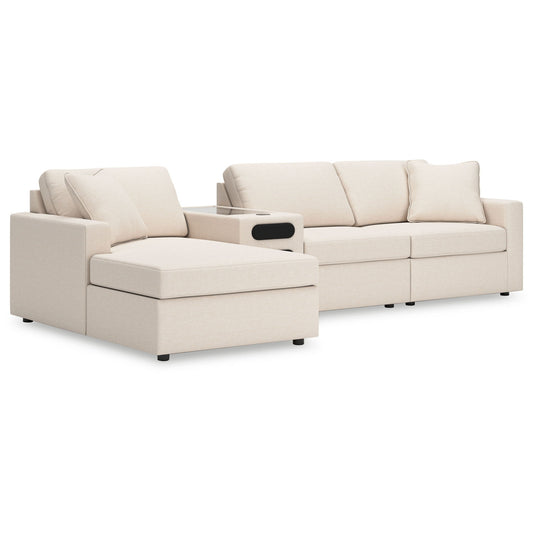 Modmax - Oyster - 4-Piece Sectional With Laf Corner Chaise And Audio Console