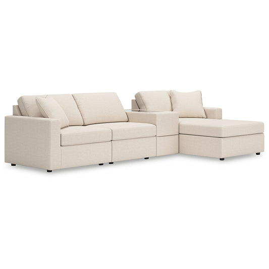 Modmax - Oyster - 4-Piece Sectional With Raf Corner Chaise And Storage Console