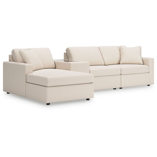 Modmax - Oyster - 4-Piece Sectional With Laf Corner Chaise And Storage Console