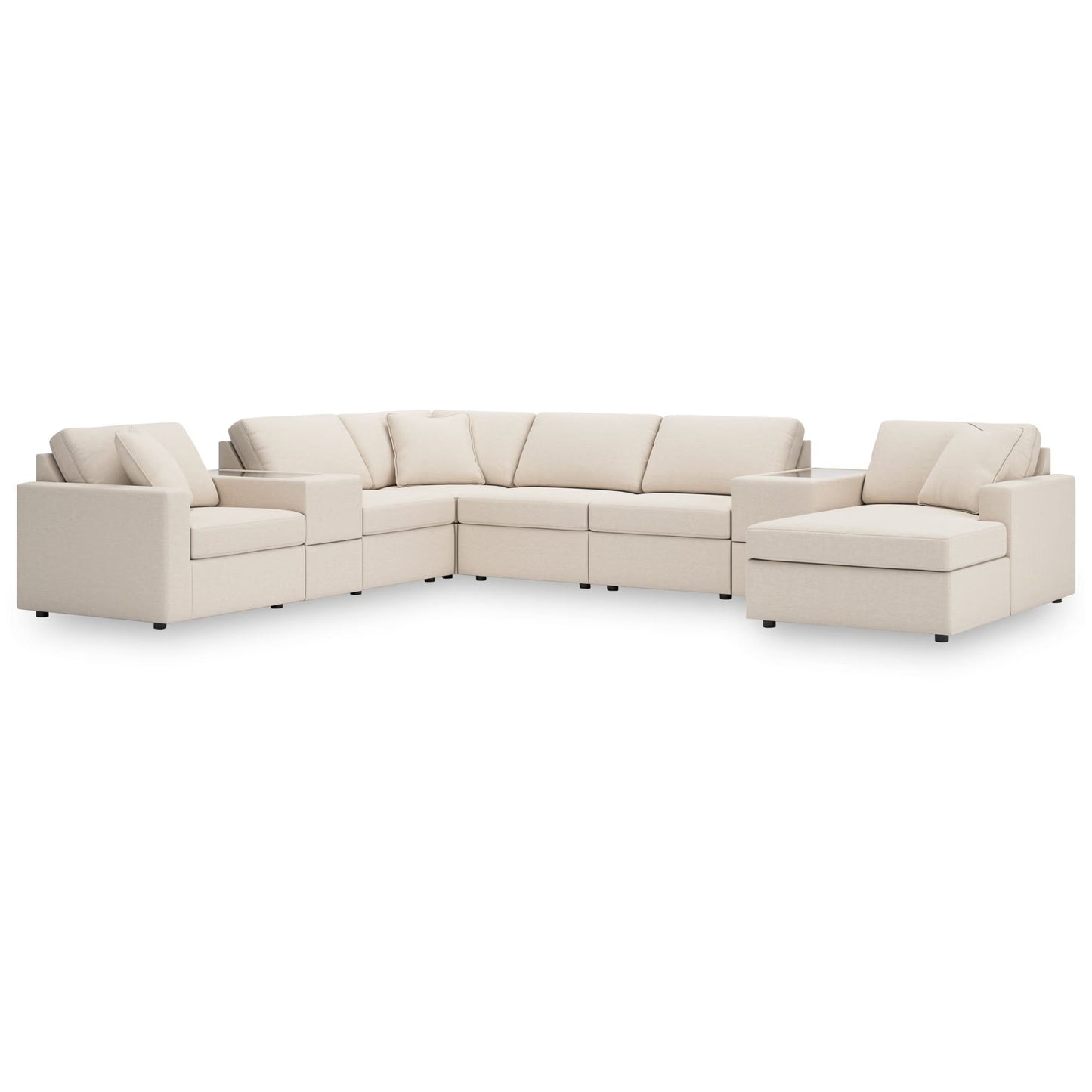 Modmax - Oyster - 8-Piece Sectional With Raf Corner Chaise And Storage Consoles