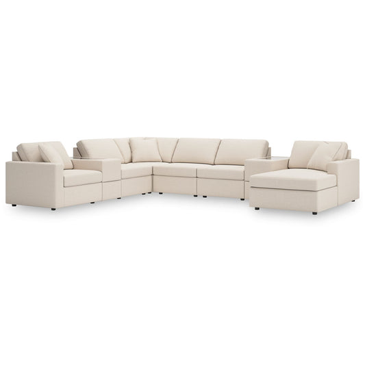 Modmax - Oyster - 8-Piece Sectional With Raf Corner Chaise And Storage Consoles