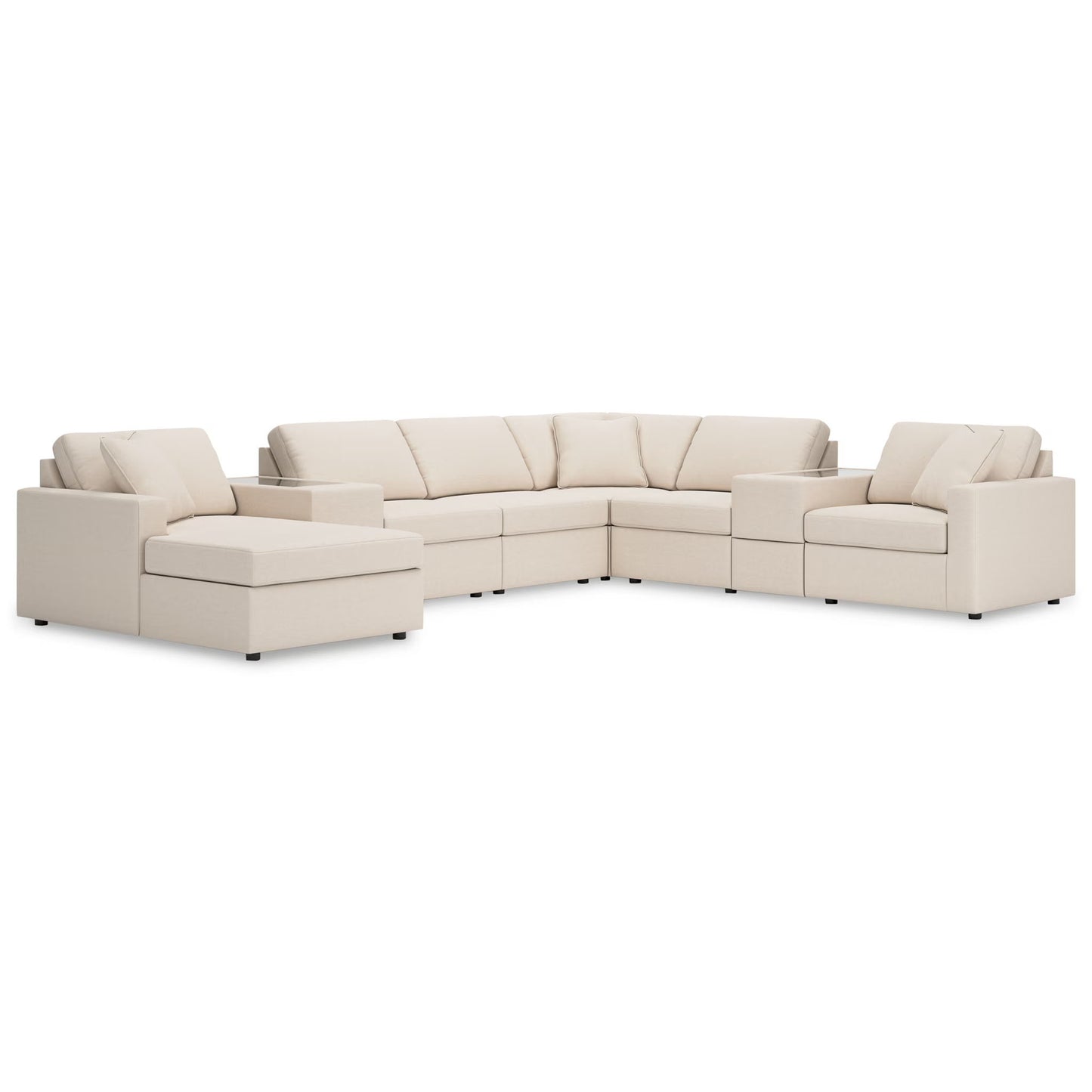 Modmax - Oyster - 8-Piece Sectional With Laf Corner Chaise And Storage Consoles