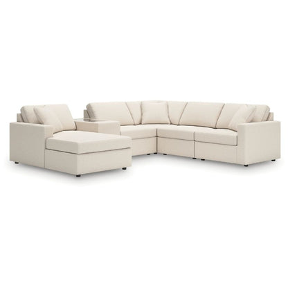 Modmax - Oyster - 6-Piece Sectional With Laf Corner Chaise, Raf Corner Chair And Storage Console