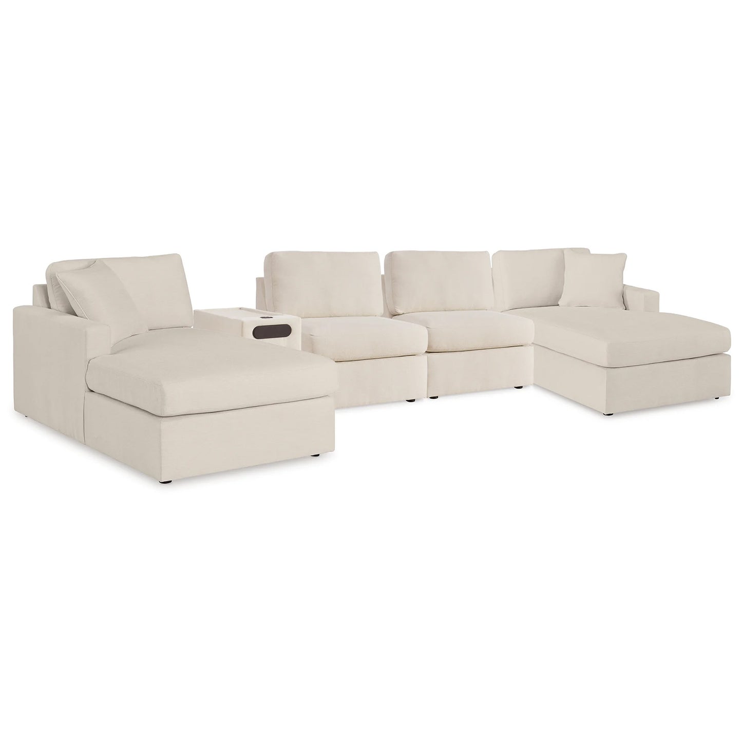 Modmax - Oyster - 5 Piece Double Chaise Sectional With Audio Console