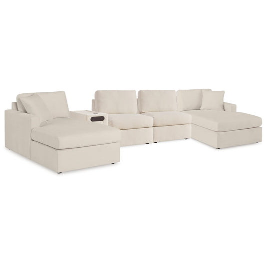 Modmax - Oyster - 5 Piece Double Chaise Sectional With Audio Console