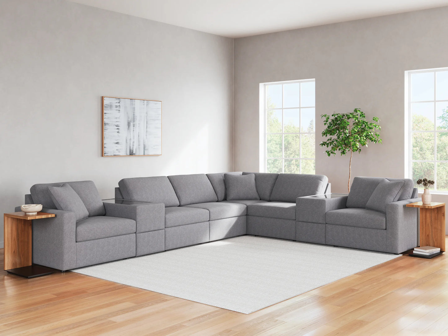 Modmax - Granite - 8-Piece Sectional With Storage Consoles