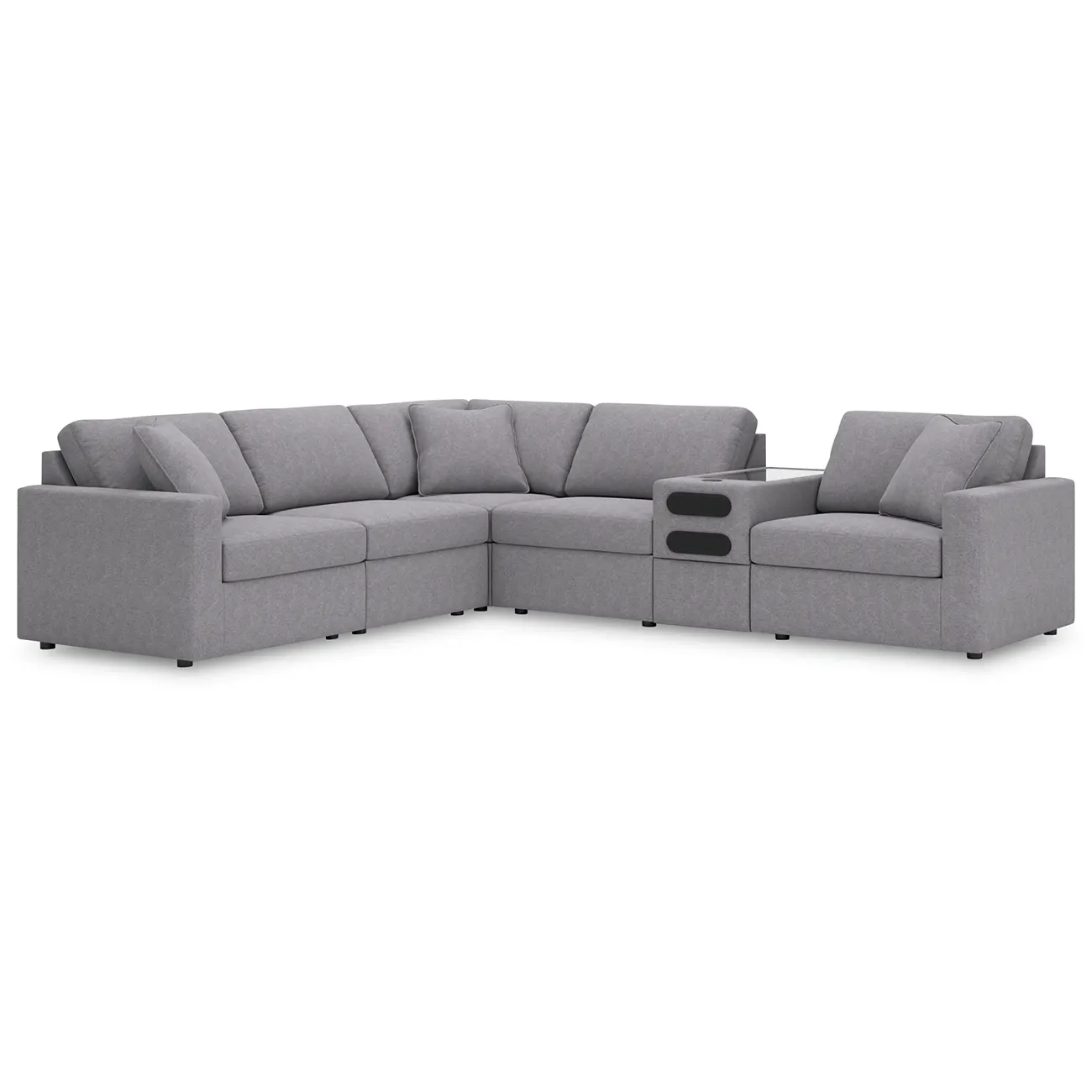 Modmax - Granite - 6-Piece Sectional With Audio System Console