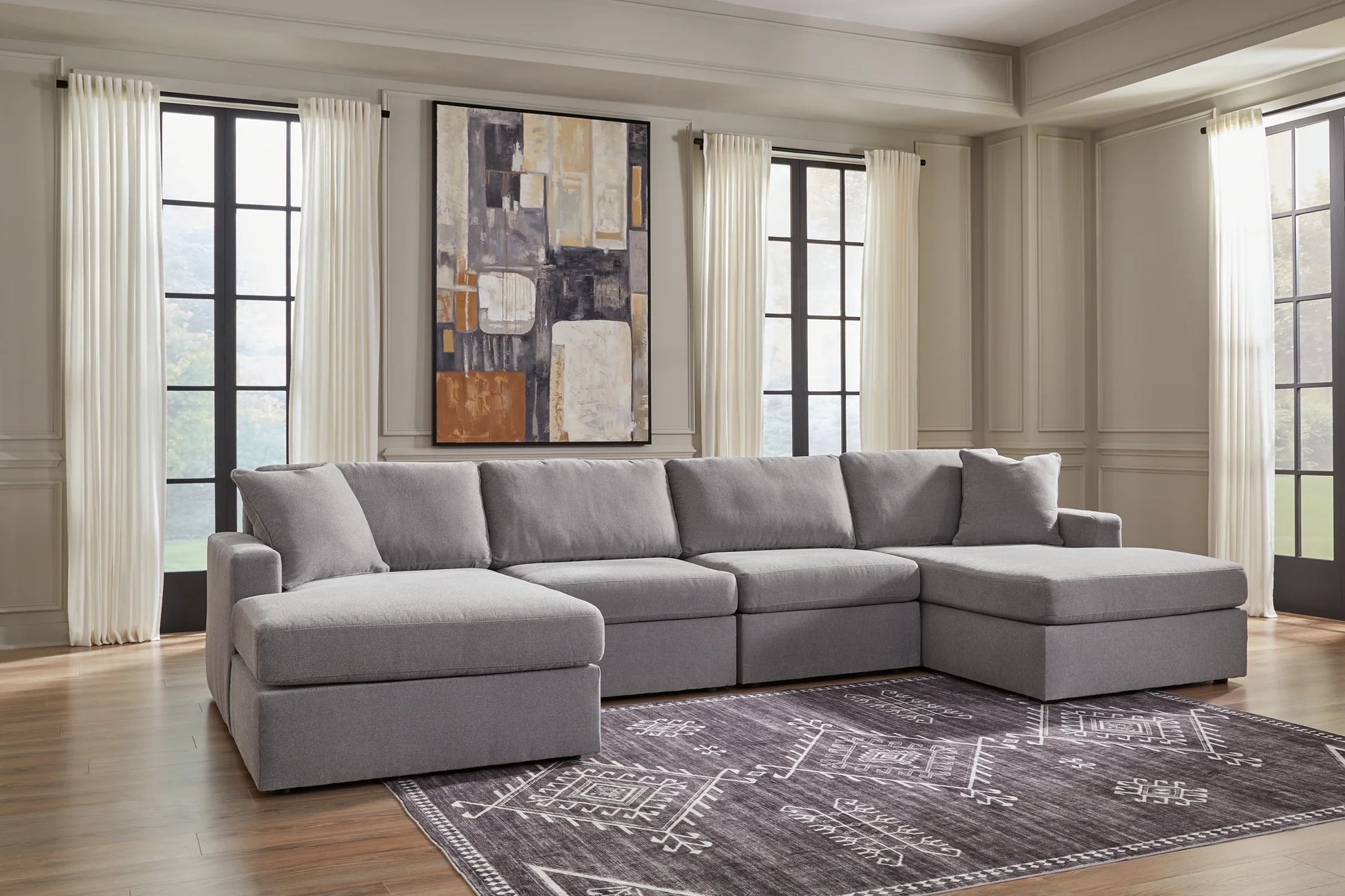 Modmax - Granite - 4-Piece Sectional With Laf And Raf Corner Chaises