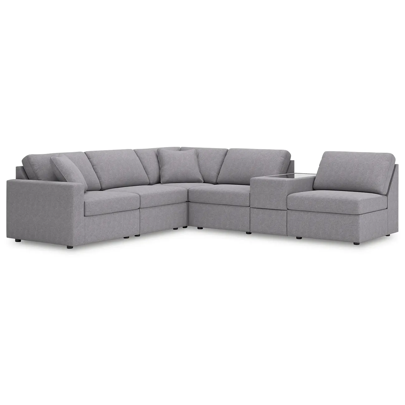 Modmax - Granite - 6-Piece Sectional With Storage Console And 3 Armless Chairs