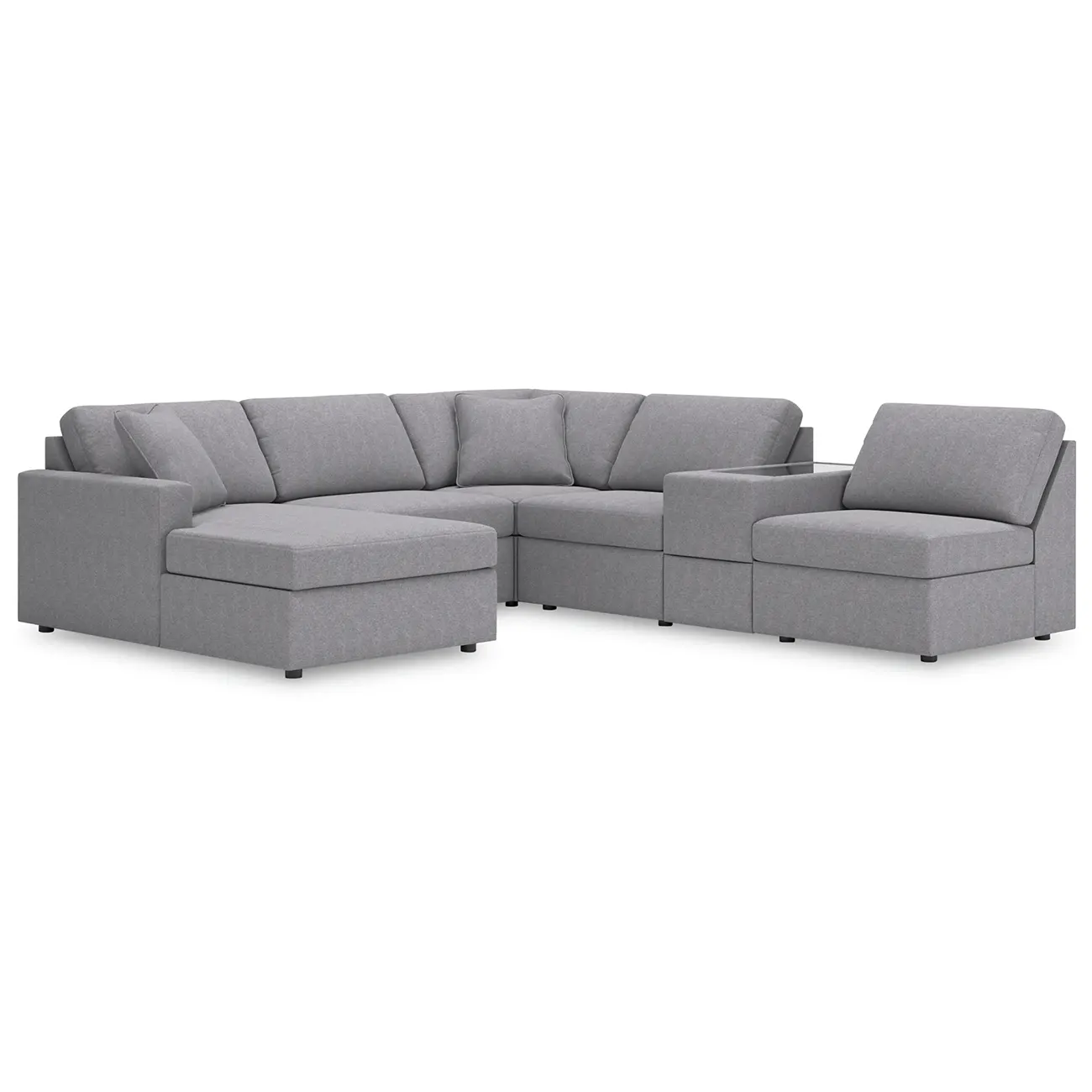 Modmax - Granite - 6-Piece Sectional With Laf Corner Chaise And Storage Console