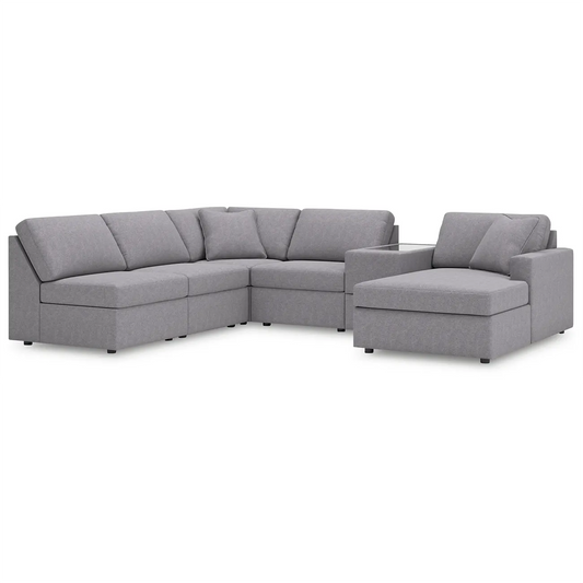 Modmax - Granite - 6-Piece Sectional With Raf Corner Chaise And Storage Console